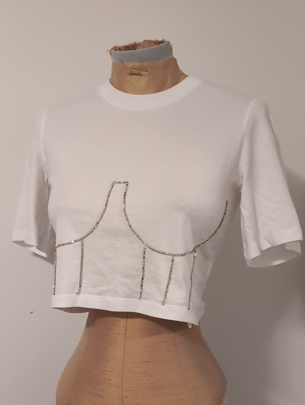 Sandro Rhinestone Crop Top